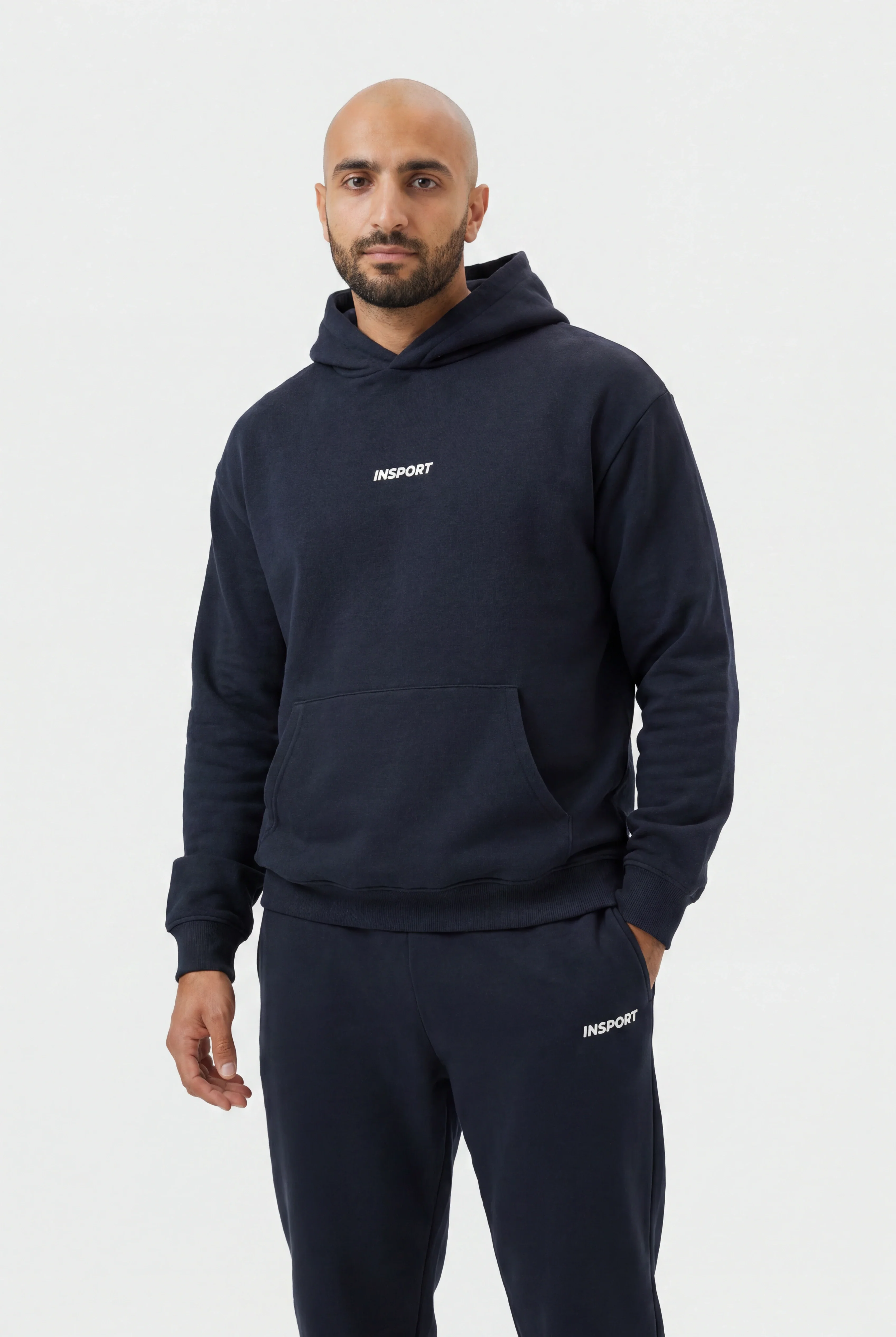 Insport Unisex Frankie Hood Navy - Image 5