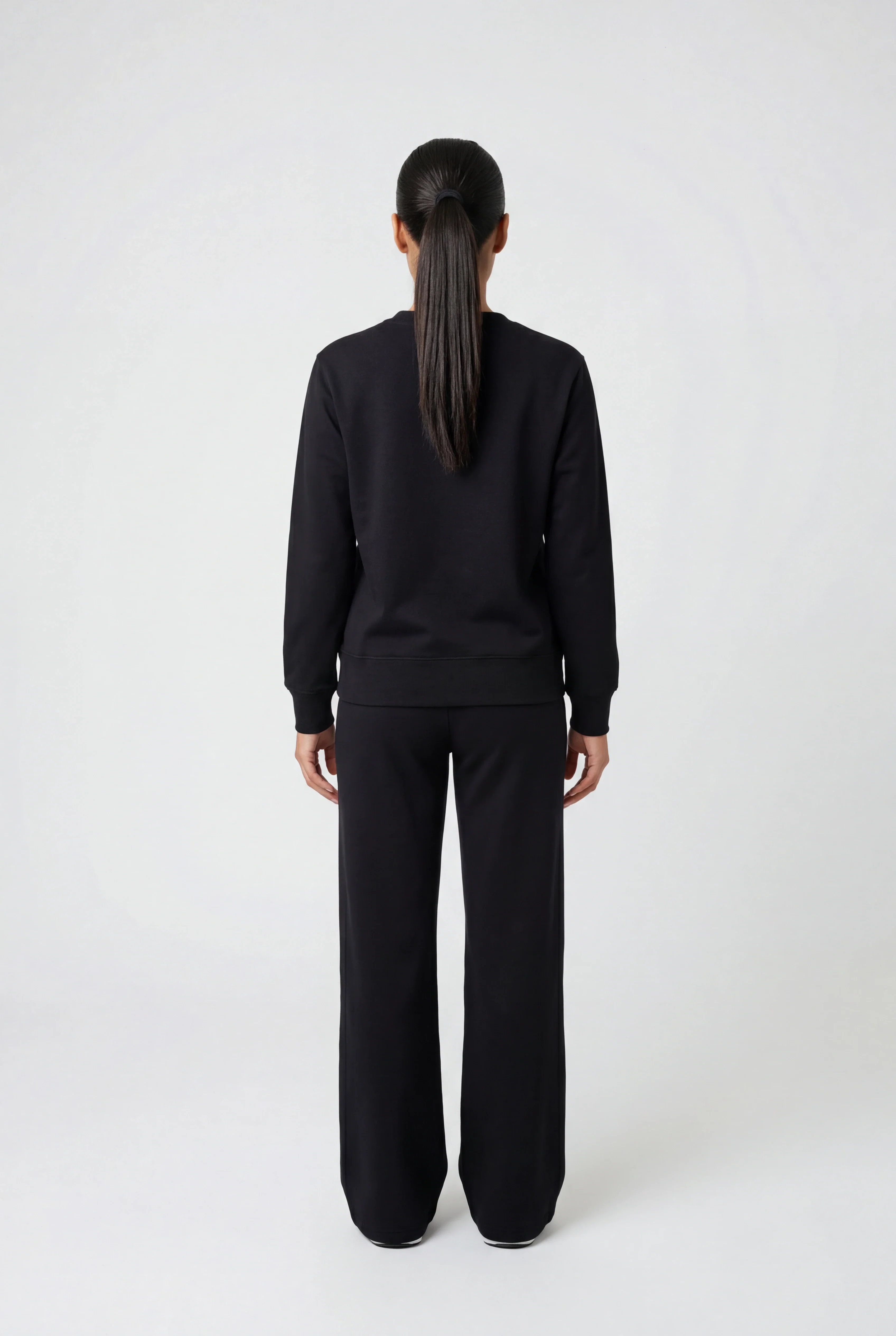 Insport Womens Skyla Black Wide Leg Fleece Pant - Image 5
