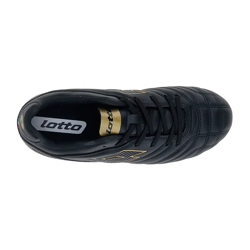 Lotto Kid's Stadio 705 Fg Black/Gold Football Boots - Image 6