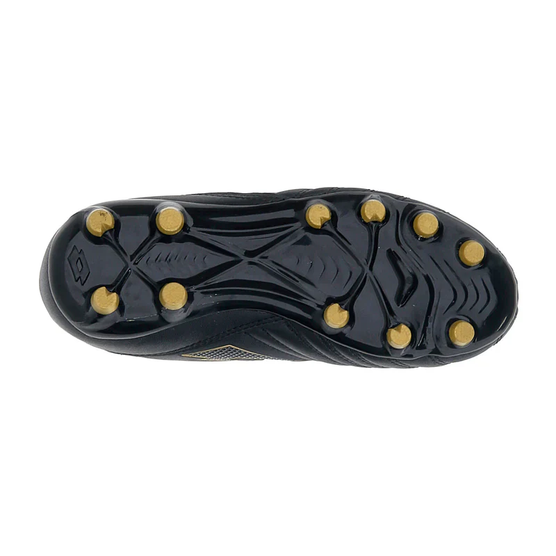 Lotto Kid's Stadio 705 Fg Black/Gold Football Boots - Image 7
