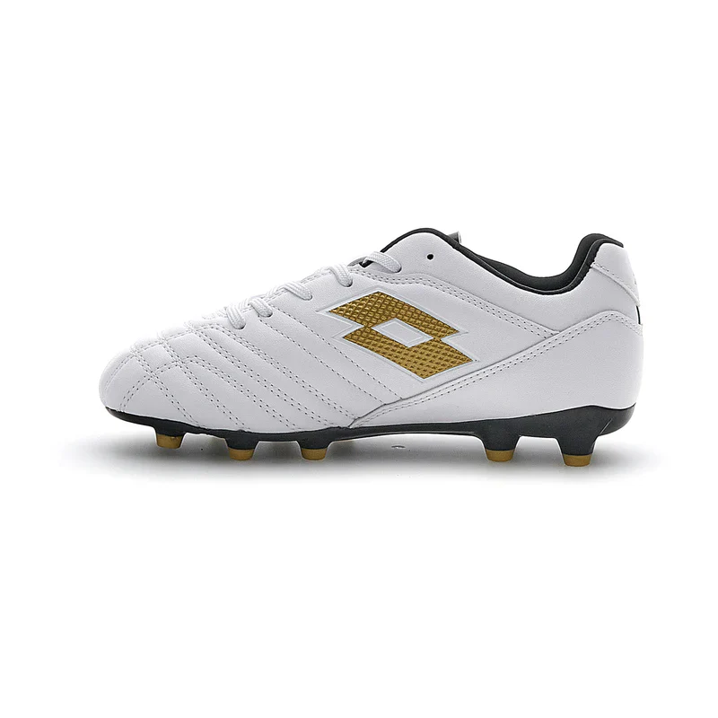 Lotto Kid's Stadio 705 Fg White/Gold Football Boots - Image 2