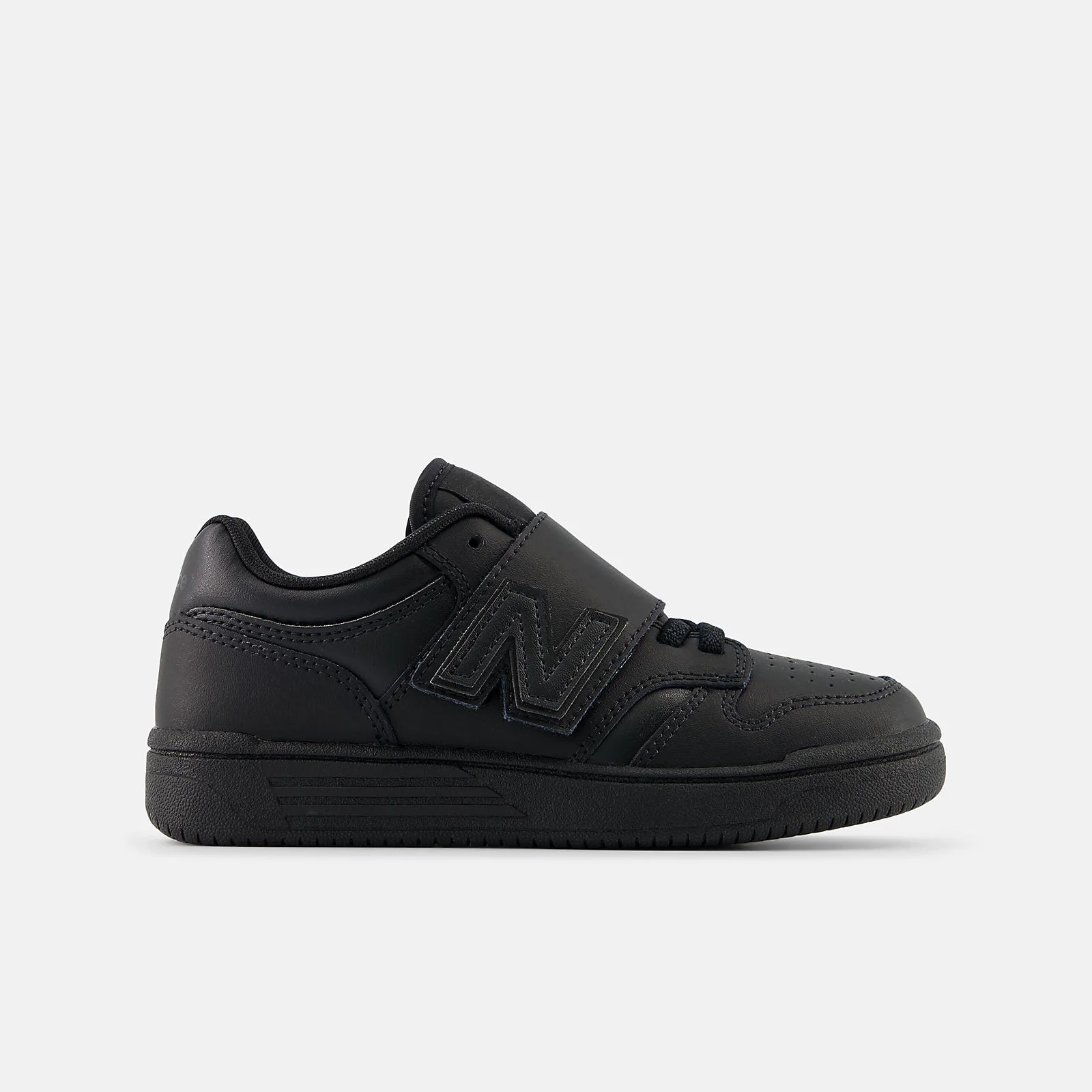 New Balance Kid's 480 Velcro Triple Black Shoe