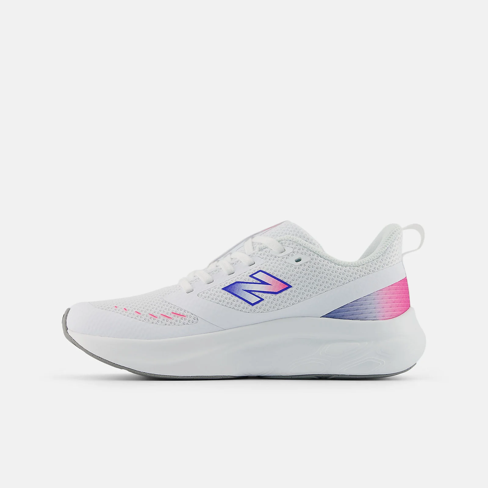 New Balance Kid's 625 Lace White/Pink/Blue Running Shoes - Image 2