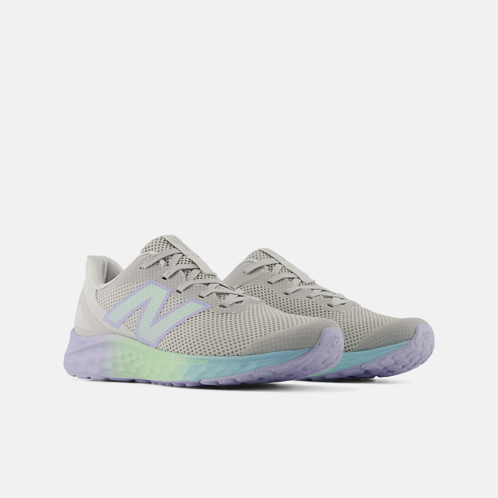 New Balance Kid's Fresh Foam Arishi V4 Gs Grey/Jade Running Shoes - Image 3