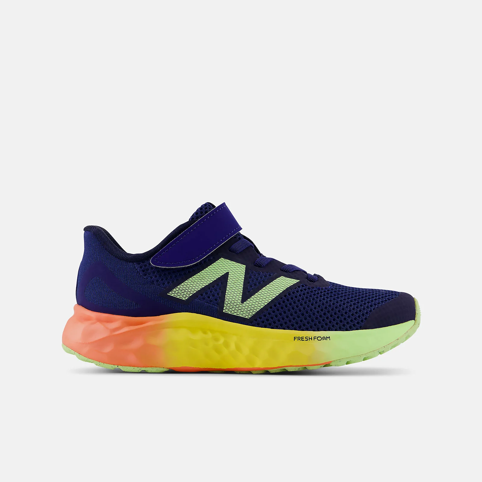 New Balance Kid's Hook N' Loop Fresh Foam Arishi V4 Blue/Heat Running Shoes