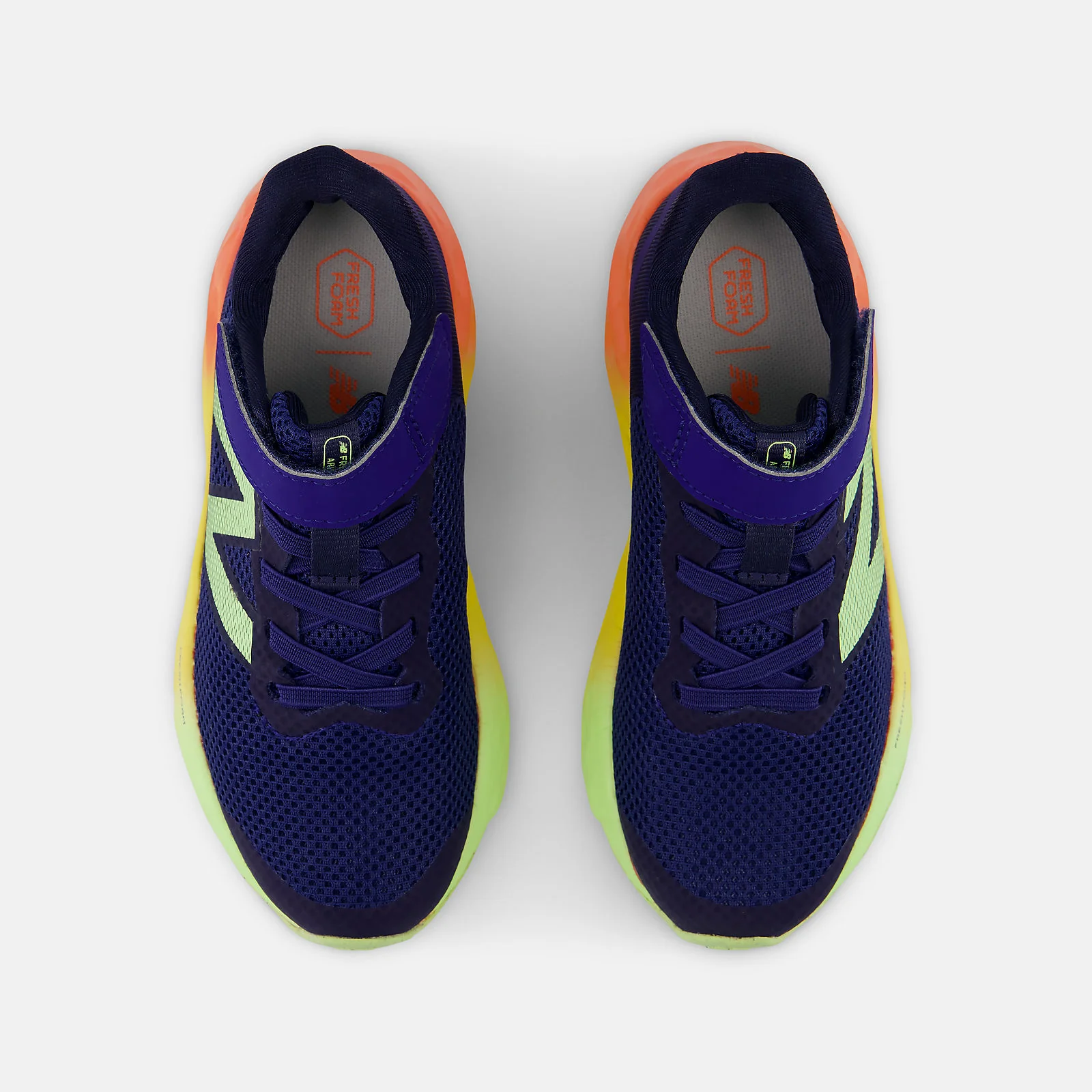 New Balance Kid's Hook N' Loop Fresh Foam Arishi V4 Blue/Heat Running Shoes - Image 4