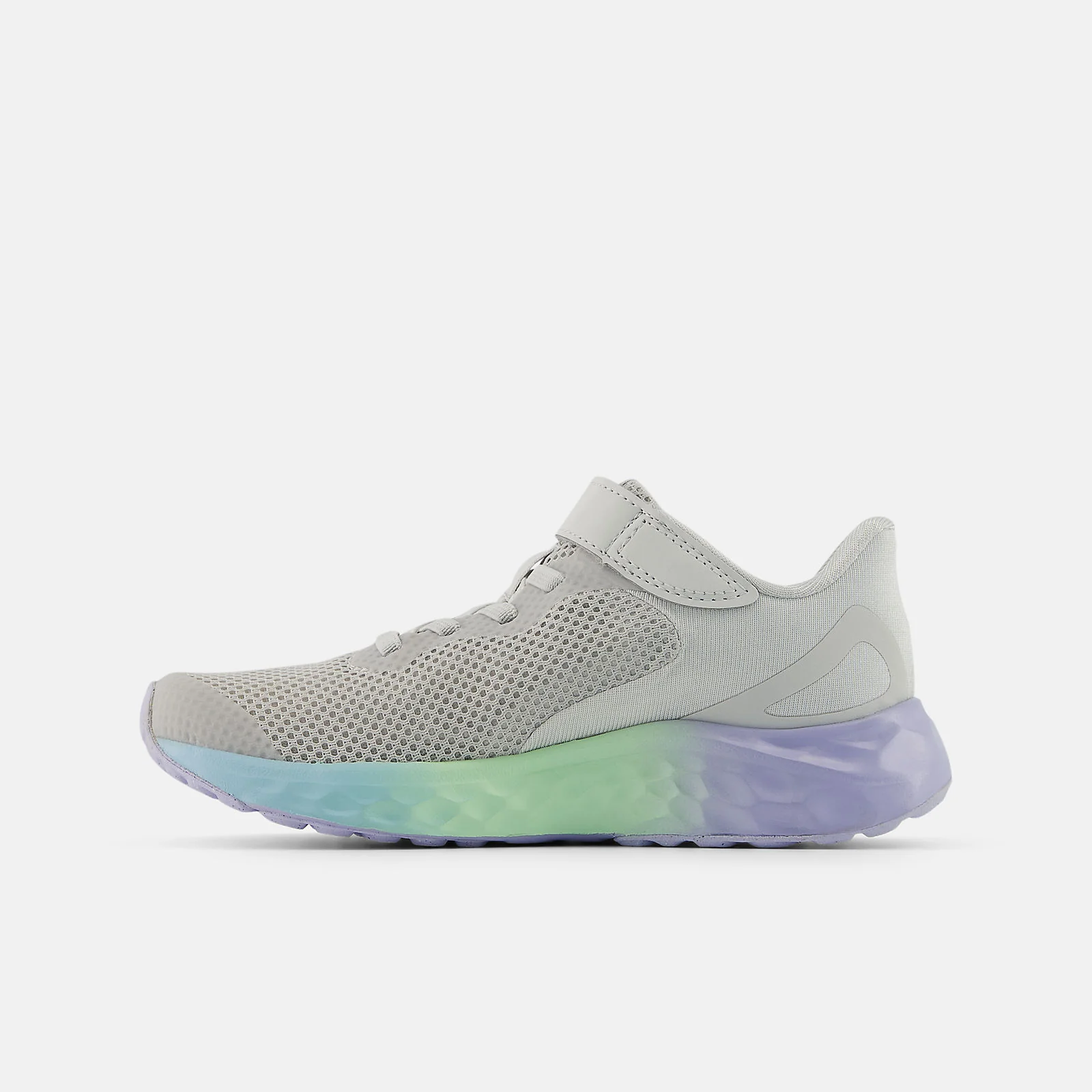 New Balance Kid's Hook N' Loop Fresh Foam Arishi V4 Grey/Jade Running Shoes - Image 2