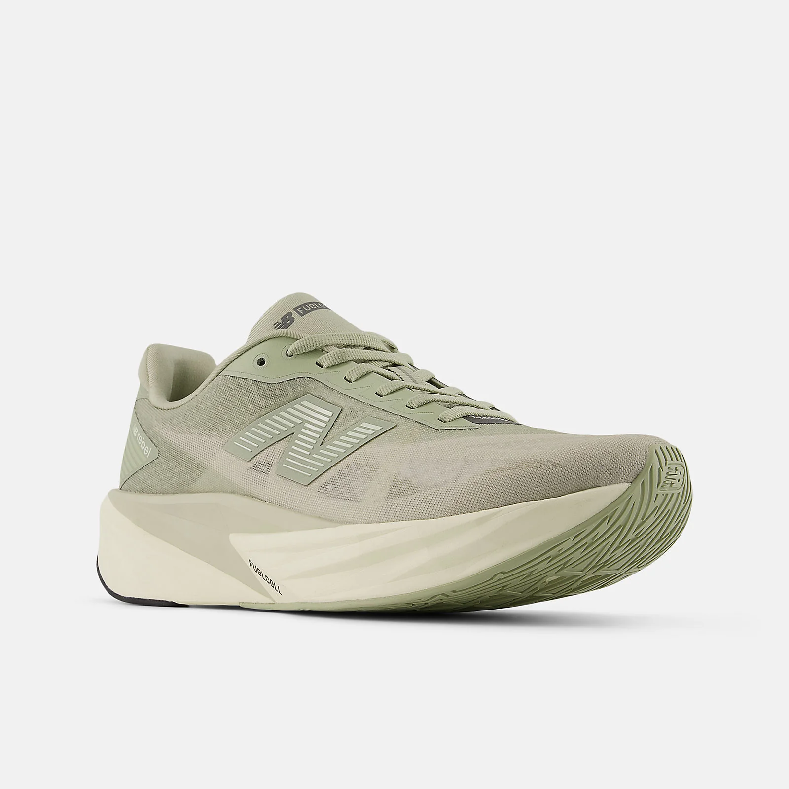 New Balance Men's Fuelcell Rebel V5 Olive Running Shoes - Image 3
