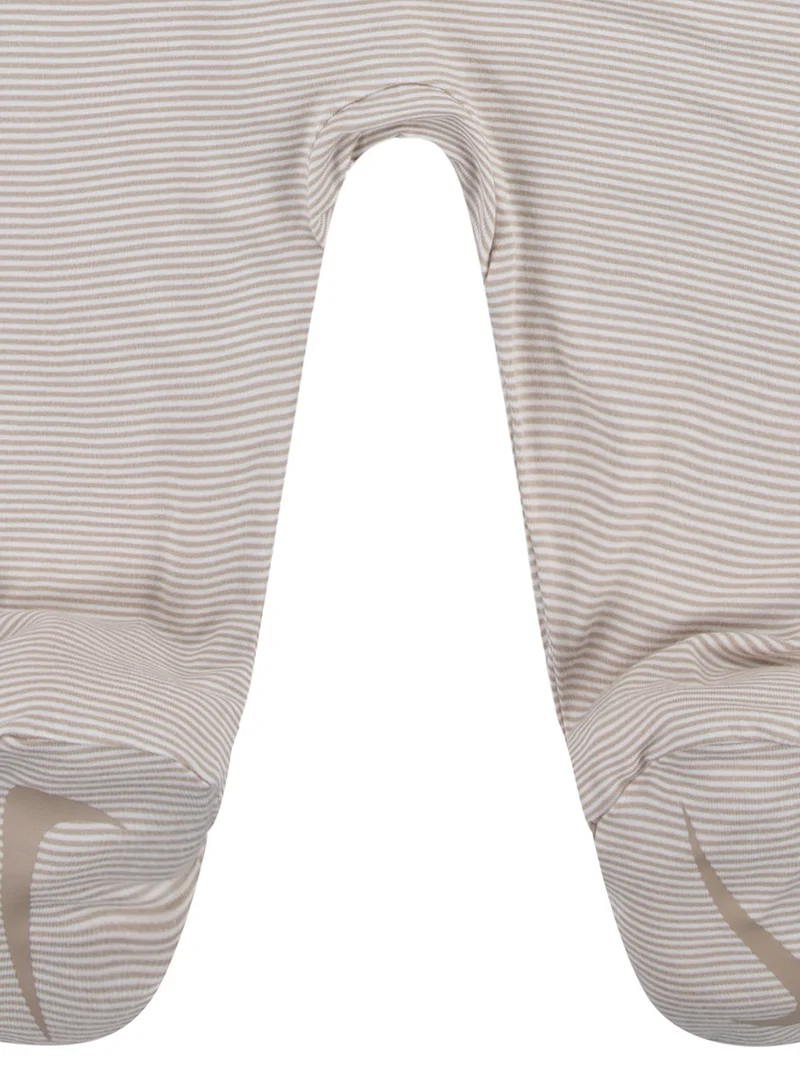 Nike Infants Striped Footed Beige Coverall - Image 3