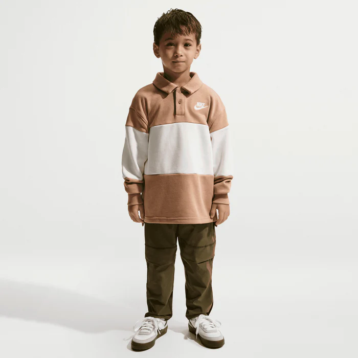Nike Kid's Club French Terry Ls Rugby Hemp Polo