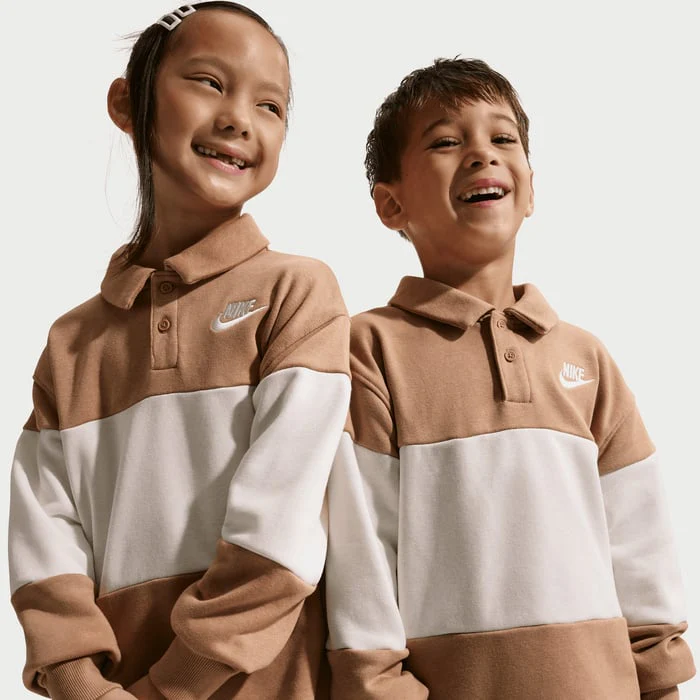 Nike Kid's Club French Terry Ls Rugby Hemp Polo - Image 3