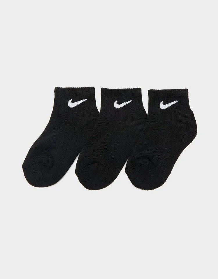 Nike Kid's Cushions Ankle 3 Packs Black Socks