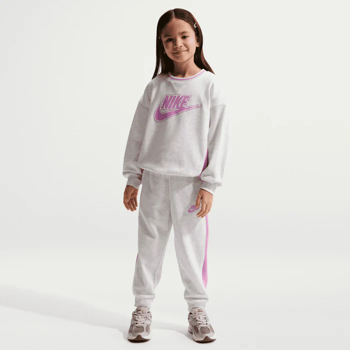 Nike Kid's French Terry Colourblock Crew Birch Tracksuit Set