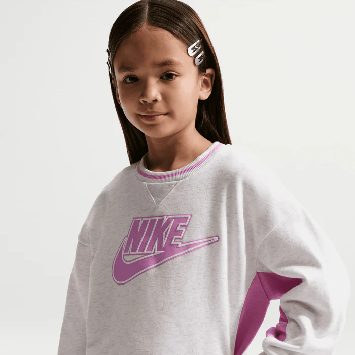 Nike Kid's French Terry Colourblock Crew Birch Tracksuit Set - Image 3