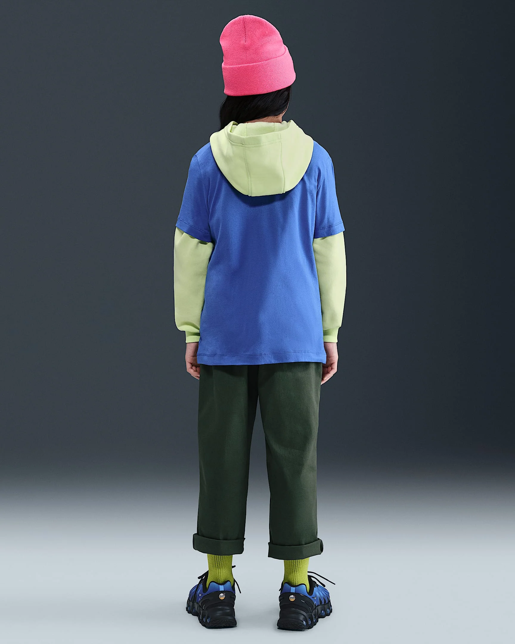 Nike Kid's Futura Evergreen Royal Blue Tee - Image 5