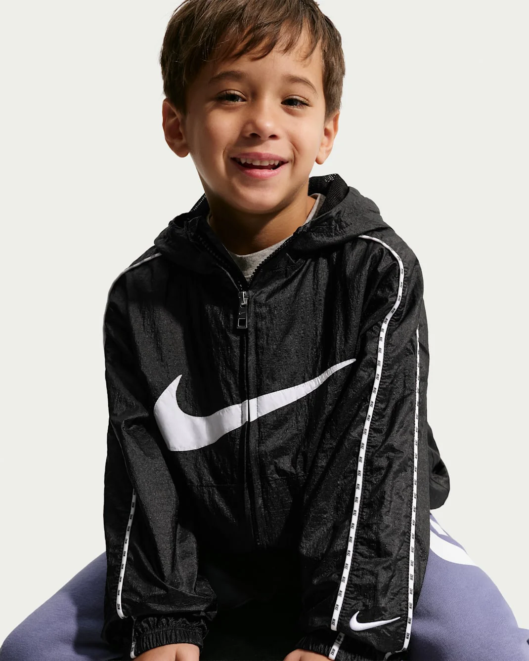 Nike Kid's Lightweight Translucent Ripstop Black Jacket - Image 4