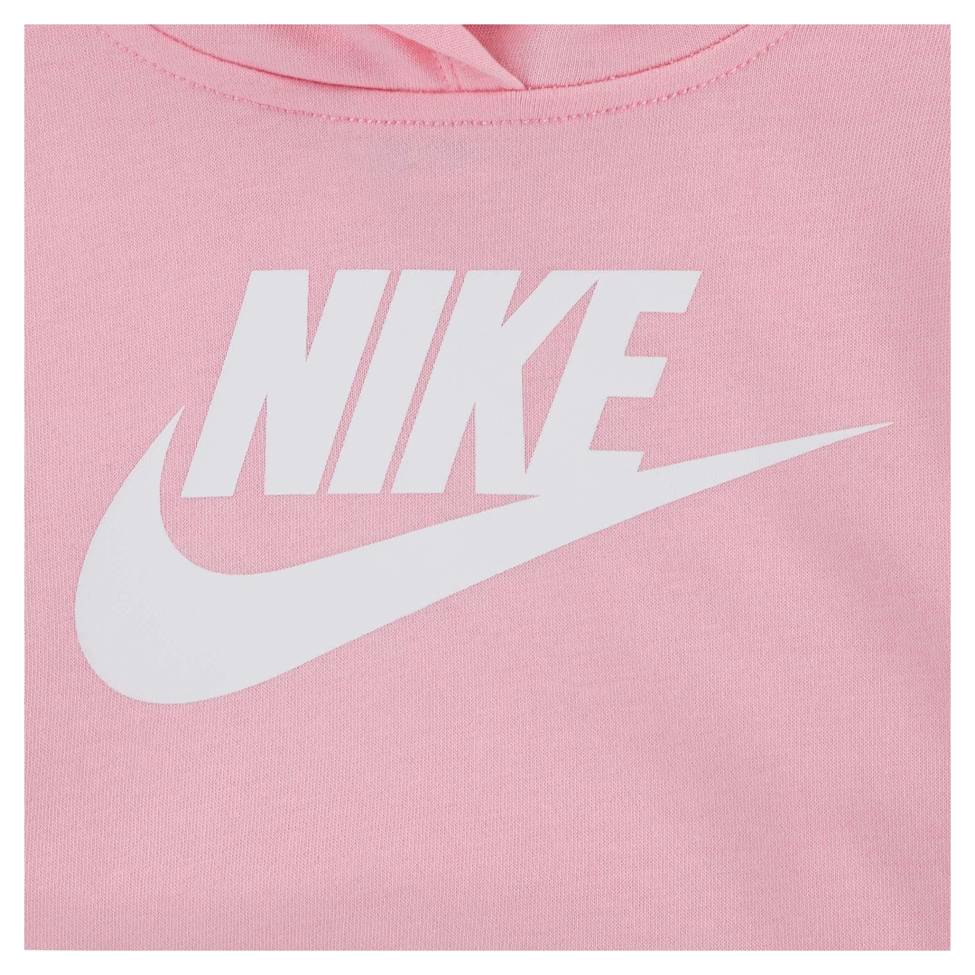 Nike Kid's Nsw Club French Terry Hbr Pink Hoodie - Image 3