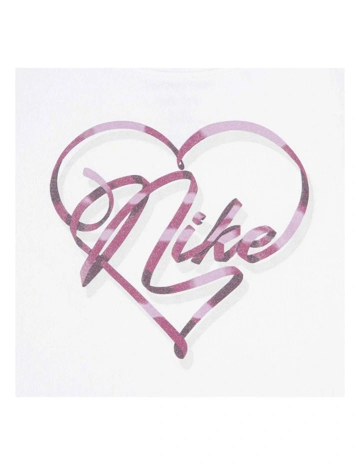 Nike Kid's Swoosh Graphic White Tee - Image 2