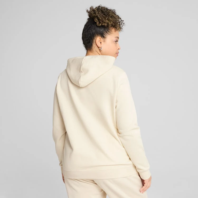 Puma Womens Essential Logo Fleece Hood Beige - Image 5