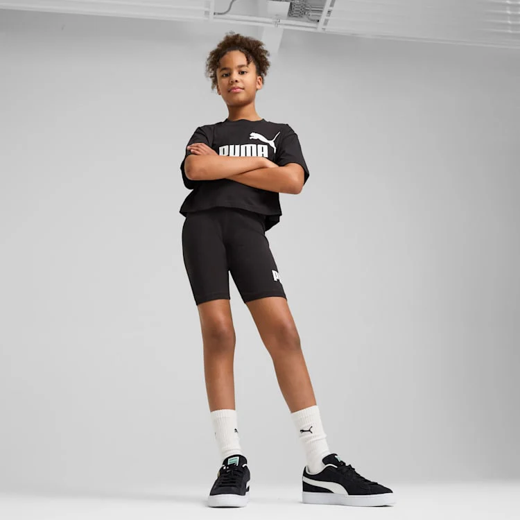 Puma Kid's Ess No.1 Logo Black Bike Short Leggings - Image 4