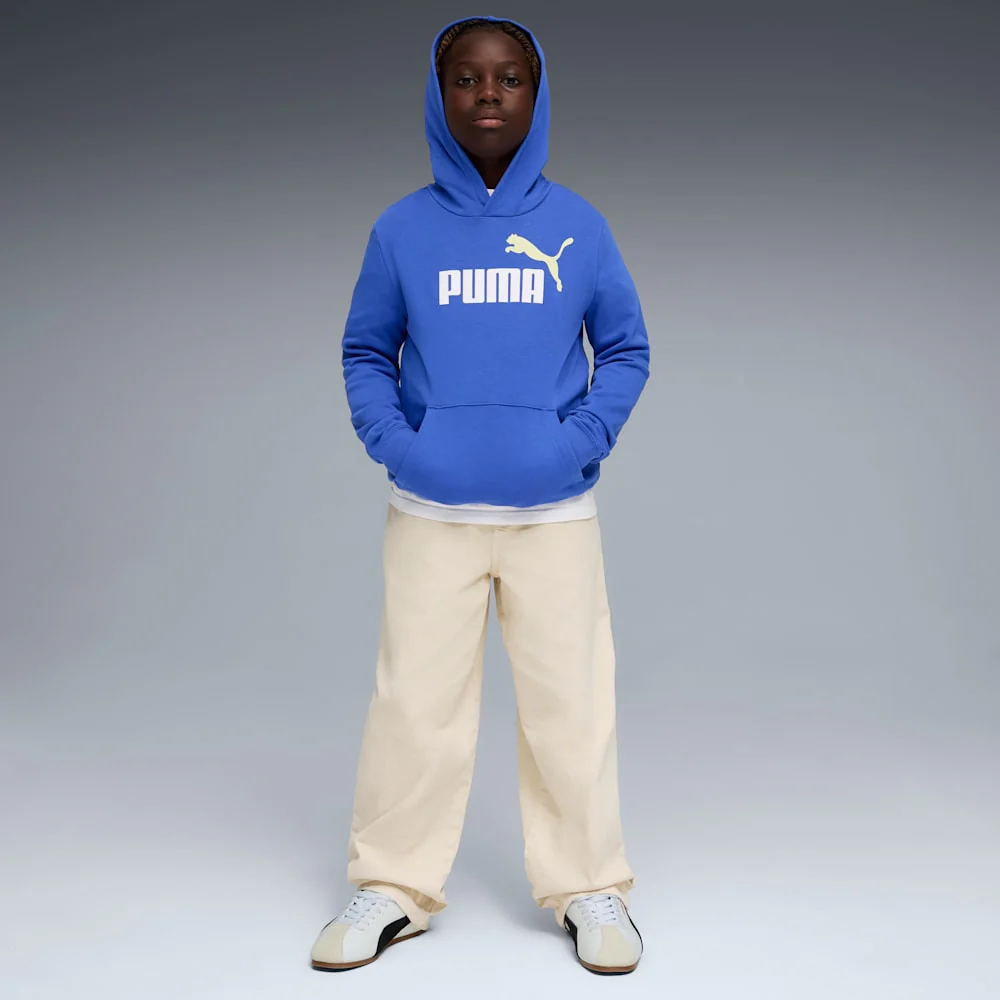 Puma Kid's Essentials 2 Colour No. 1 Logo Royal Blue Hoodie - Image 4
