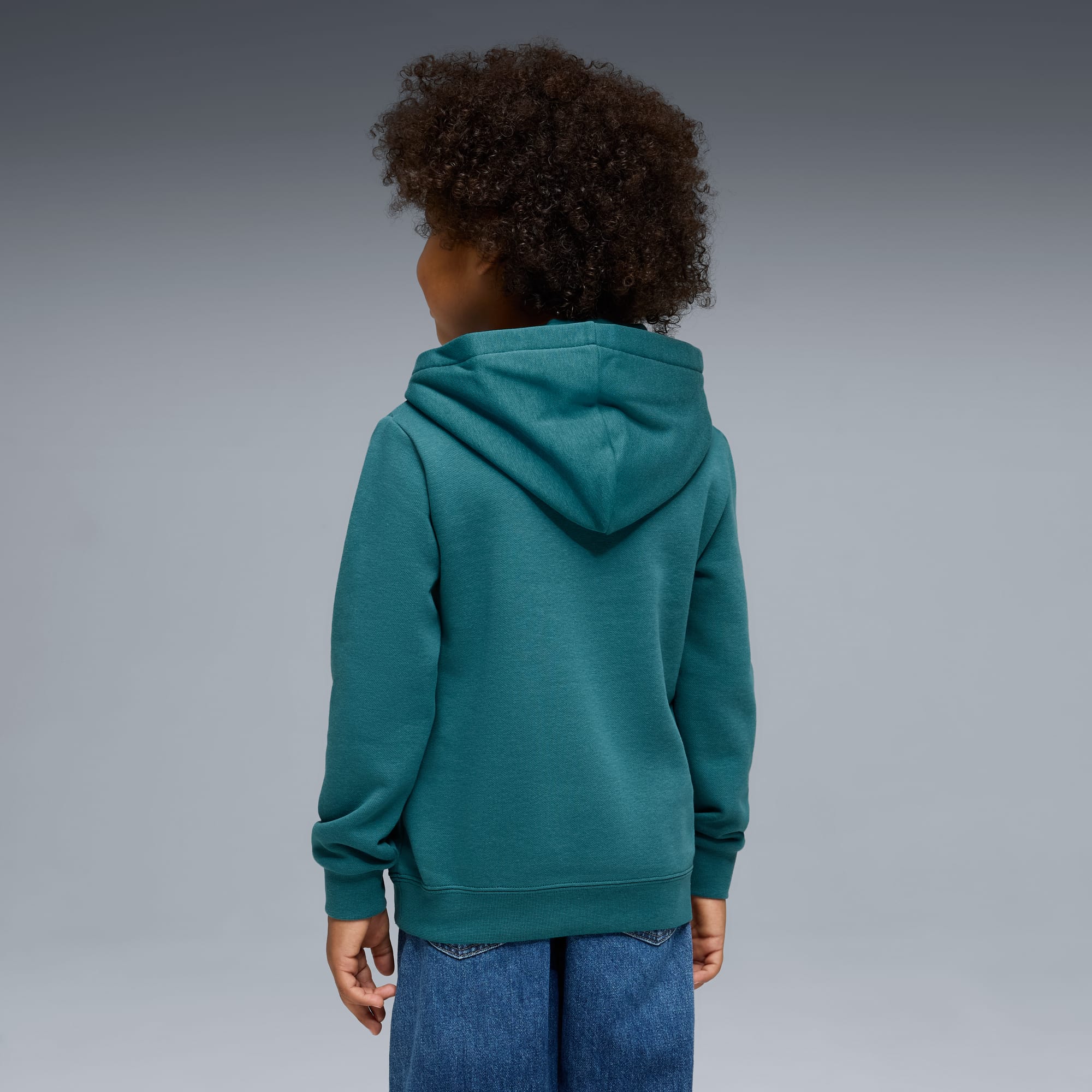 Puma Kid's Essentials No. 1 Logo Fleece Emerald Ice Hoodie - Image 4