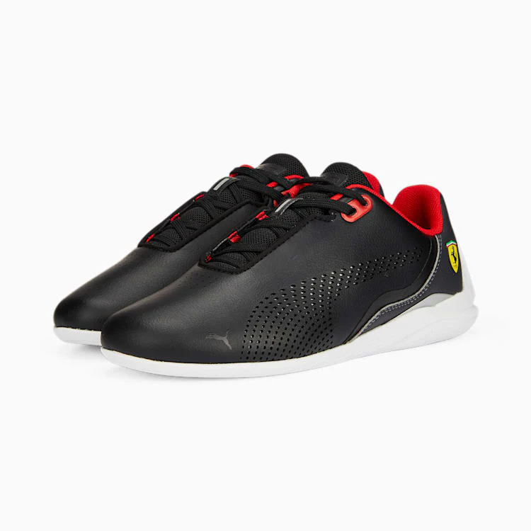 PUMA KID'S FERRARI DRIFT CAT BLACK/RED SNEAKER SHOES - Image 2