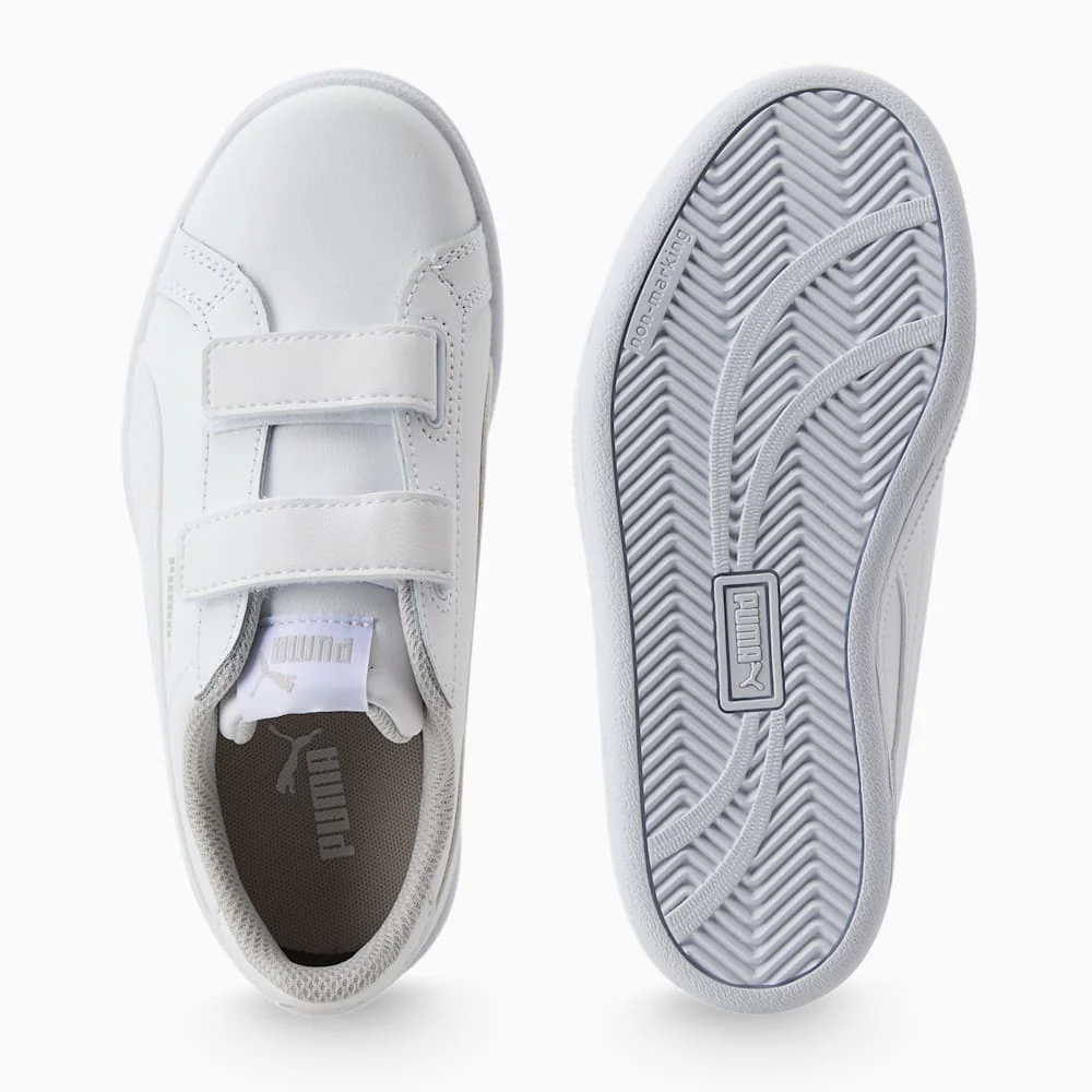 Puma Kid's Smash 3.0 Triple White Sneaker Shoes - Image 5