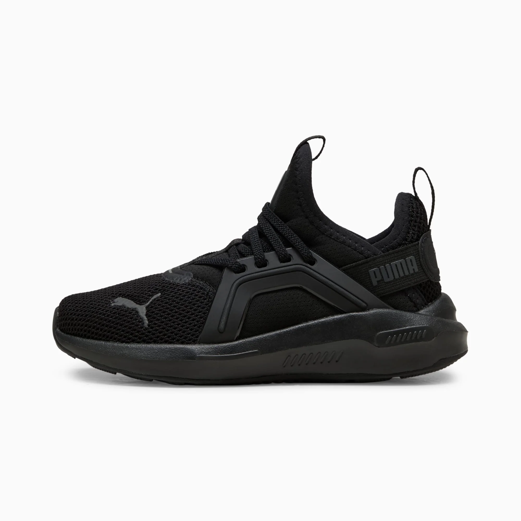 Puma Kid's Softride Enzo Triple Black Sneaker Shoes - Image 2