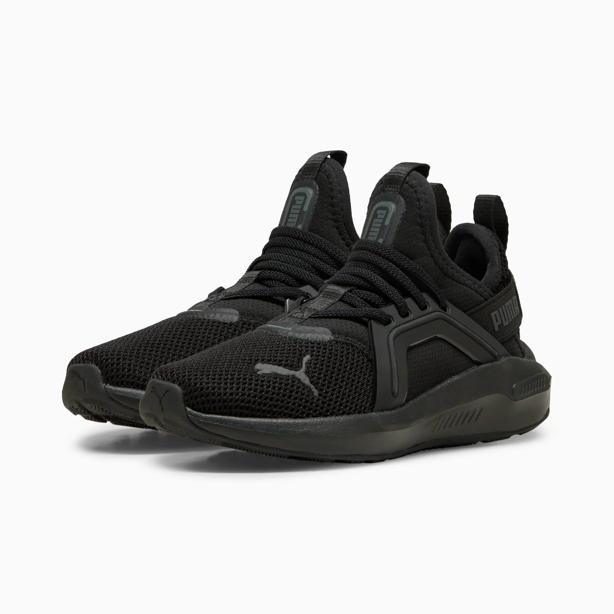 Puma Kid's Softride Enzo Triple Black Sneaker Shoes - Image 6