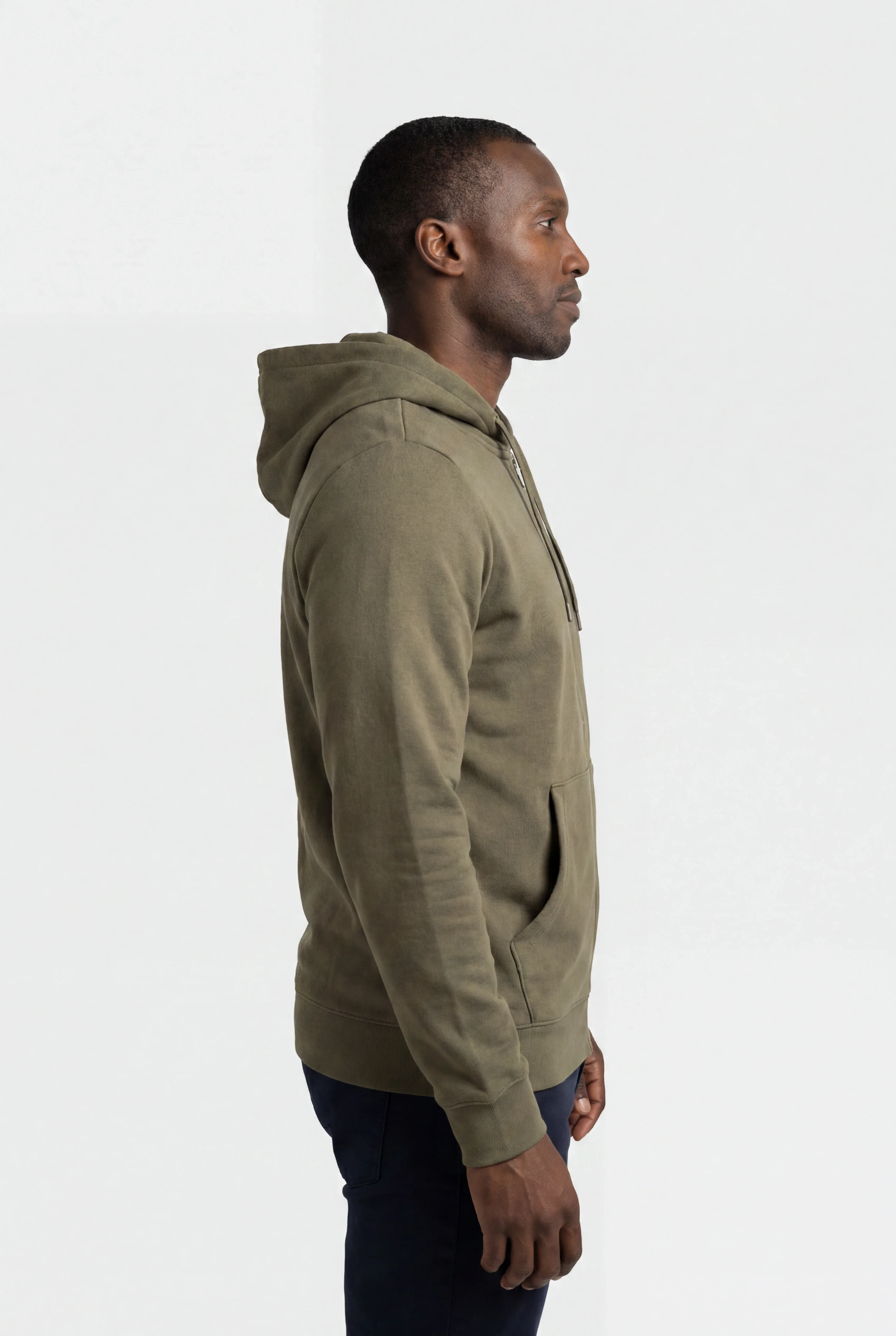 Puma Men's Essentials Big Logo Fleece Olive Green Hoodie - Image 3