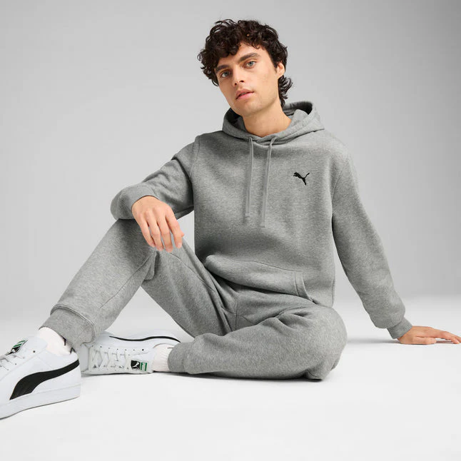Puma Men's Essentials Small Logo Grey Hoodie - Image 5
