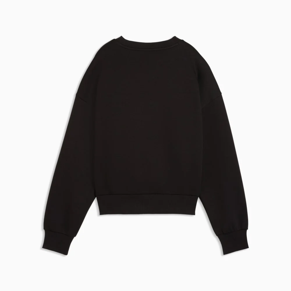 Puma Women's Elevated Oversized Crew Black Sweatshirt - Image 3