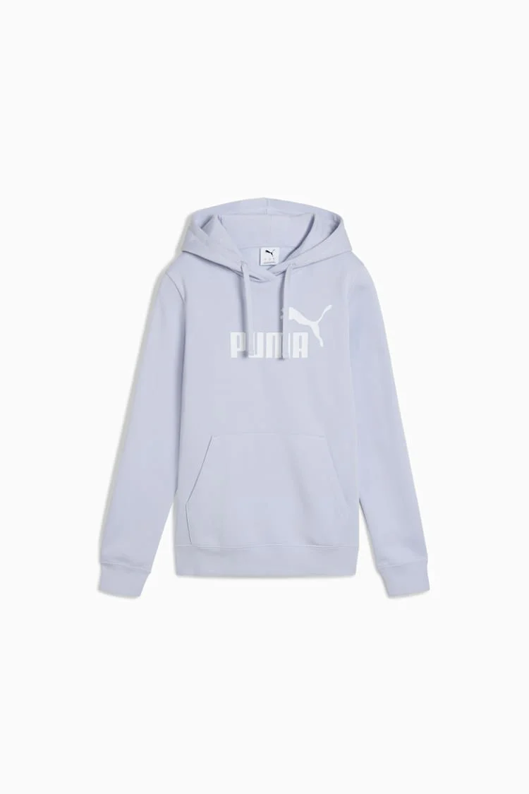 Puma Women's Essentials Logo Fleece Blue Hoodie - Image 2