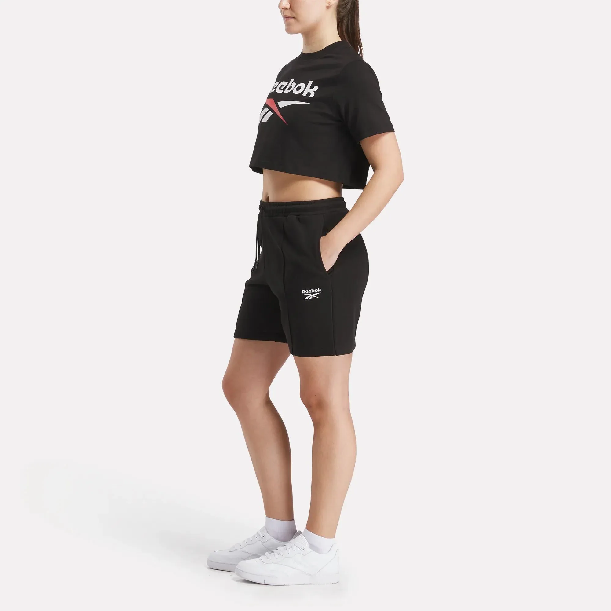 Reebok Women's Clara Black Crop Tee - Image 4