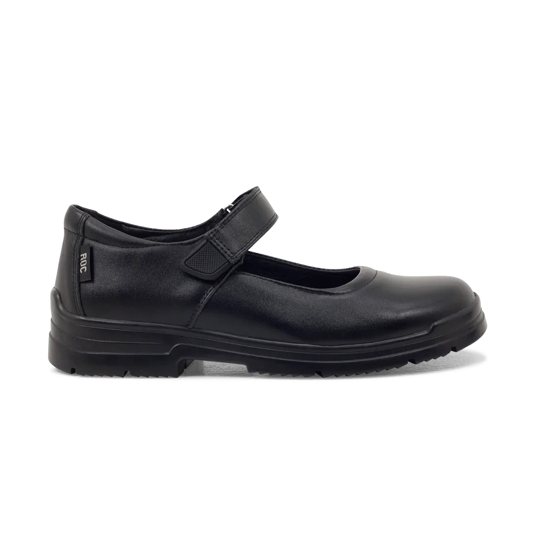 Roc Boots Junior Roulette Strap Black Leather School Shoes