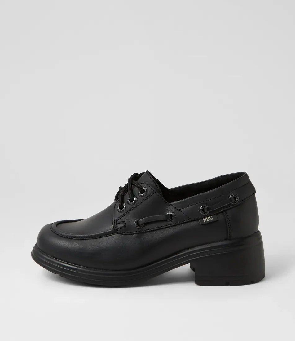 ROC WOMEN'S DENVER BOAT HEEL BLACK SCHOOL SHOES