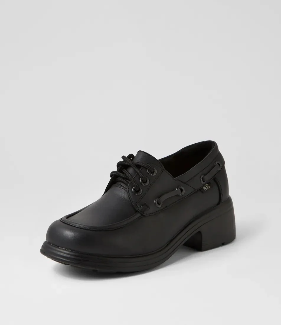 ROC WOMEN'S DENVER BOAT HEEL BLACK SCHOOL SHOES - Image 3