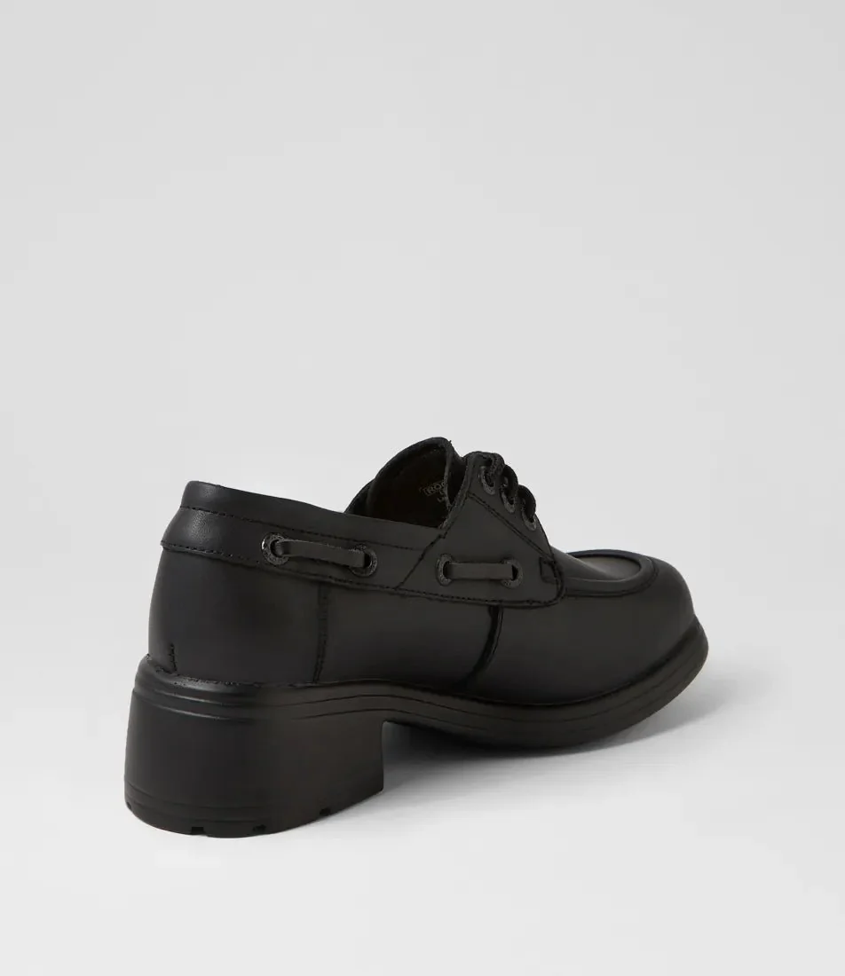 ROC WOMEN'S DENVER BOAT HEEL BLACK SCHOOL SHOES - Image 4
